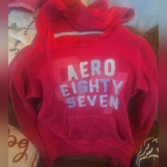 Aeropostale Pink and Blue Pull-Over Hoodie Size M. - Picture 1 of 2